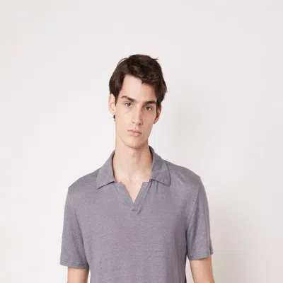 Officine Generale Simon Heather French Linen Light Heather Grey In Gray