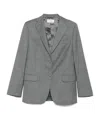 Officine Generale Button-fastening Single-breasted Blazer In Gray