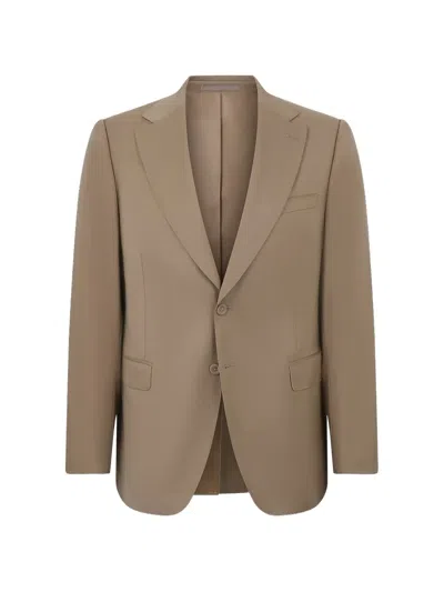 Officine Generale Single-breasted Blazer In Brown