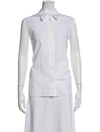 Pre-owned Officine Generale Sleeveless Button-up Top In White
