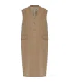 Officine Generale Sleeveless Coat In Brown
