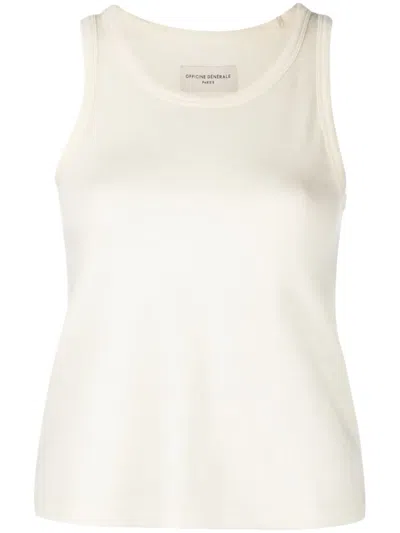 Officine Generale Sleeveless Knitted Top In White