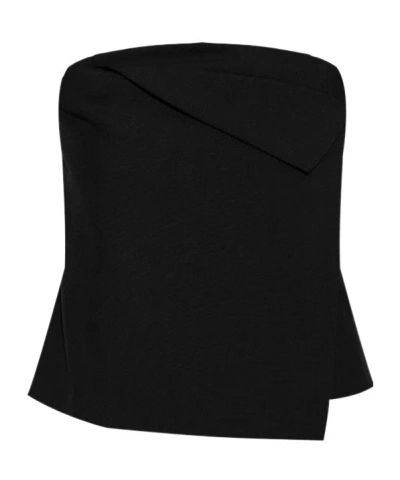 Officine Generale Noelia Strapless Asymmetric Top In Black