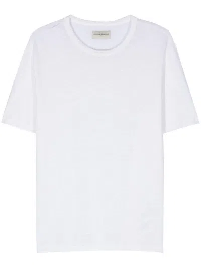 Officine Generale Officine Générale Ss T-shirt Piece Dyed French Linen Clothing In White