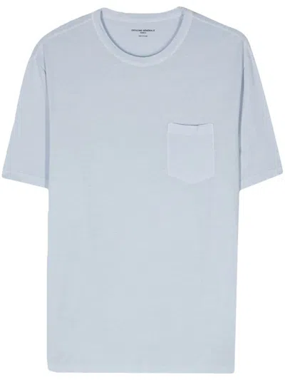 Officine Generale Officine Générale Ss T-shirt Pkt Pgmt Dye Lyocell Co Clothing In Patched Chest Pocket