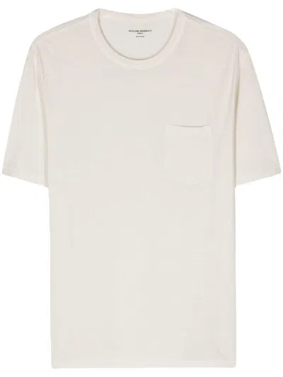 Officine Generale Officine Générale Ss T-shirt Pkt Pgmt Dye Lyocell Co Clothing In White