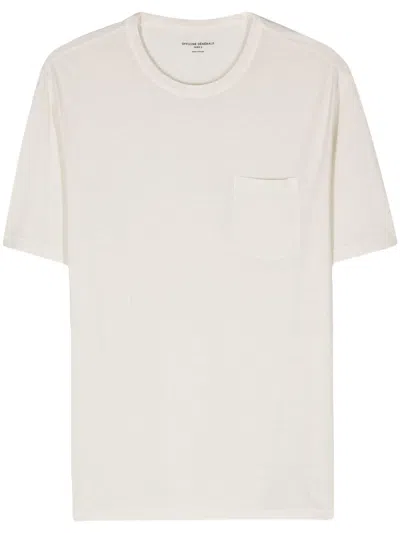 Officine Generale T-shirt Mit Brusttasche In White