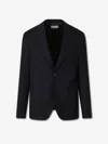Officine Generale Wool Single-breasted Blazer In Blue