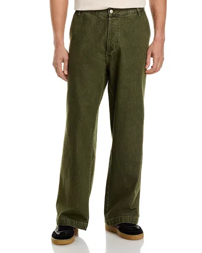 Officine Generale Straight Fit Jeans In Olive Night