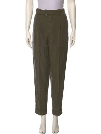 Pre-owned Officine Generale Straight Leg Pants In Green