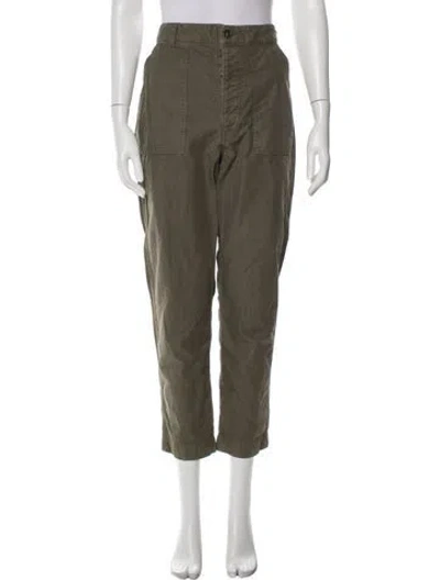 Pre-owned Officine Generale Straight Leg Pants In Green