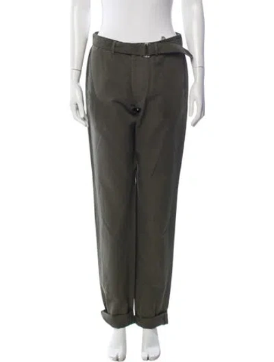 Pre-owned Officine Generale Straight Leg Pants In Green