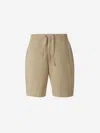 Officine Generale Bermuda Shorts With Elastic Waistband And Adjustable Drawstring