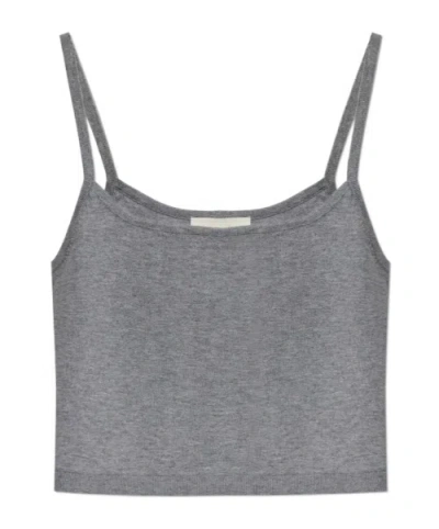 Officine Generale Strap Cropped Top In Gray