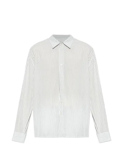 Officine Generale Stripe-pattern Shirt In Brown