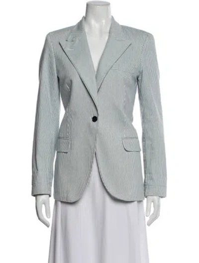 Pre-owned Officine Generale Striped Blazer In Blue
