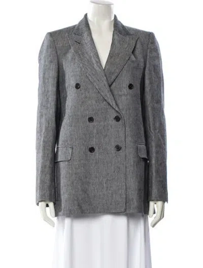 Pre-owned Officine Generale Striped Blazer In White