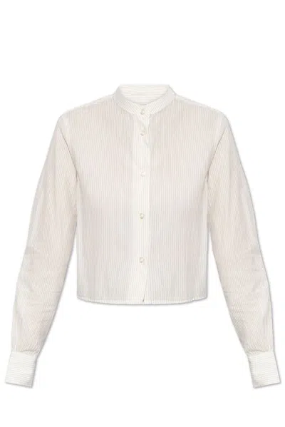 Officine Generale Officine Générale Striped Button In White