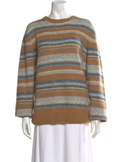 Pre-owned Officine Generale Striped Crew Neck Sweater In Neutral