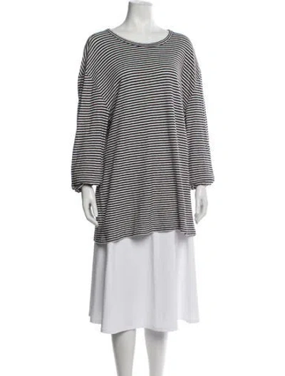 Pre-owned Officine Generale Striped Crew Neck Top In Multicolor