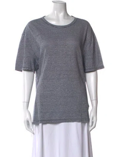 Pre-owned Officine Generale Striped Crew Neck T-shirt In Neutral