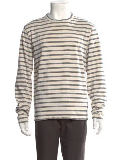 Pre-owned Officine Generale Striped Long Sleeve Shirt In Neutrals
