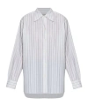 Officine Generale Pinstripe Cotton Shirt In White
