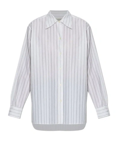 Officine Generale Striped Pattern Shirt In White