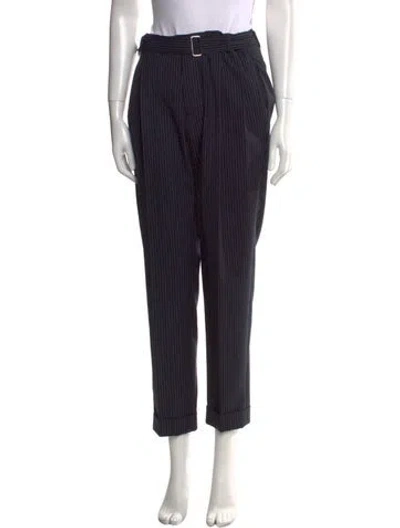 Pre-owned Officine Generale Striped Straight Leg Pants In Blue