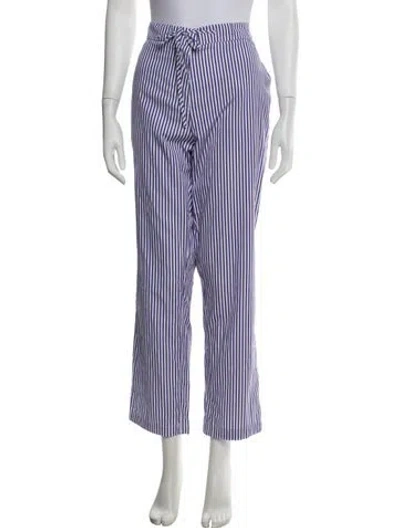 Pre-owned Officine Generale Striped Straight Leg Pants In Purple