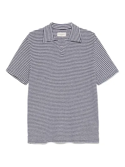Officine Generale Striped T-shirt In Blue