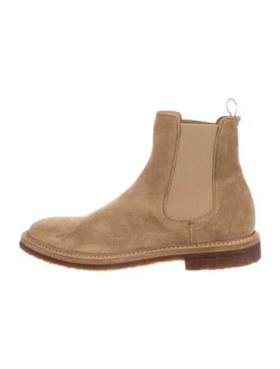 Pre-owned Officine Generale Suede Chelsea Boots In Neutrals