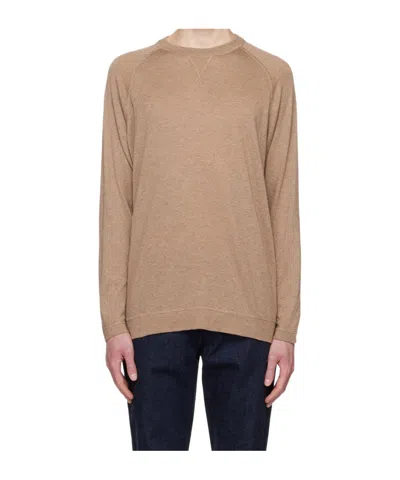 OFFICINE GENERALE SWEATER WITH SLIT SIDE SEAMS