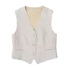 Officine Generale Tailored Beige Waistcoat With Adjustable Fit In Neutral