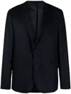 Officine Generale Tailored Single-breasted Wool Blazer In Blue