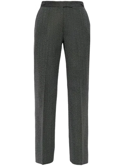 Officine Generale Officine Générale Tailored Herringbone Pants In Grey