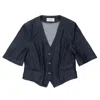 Officine Generale Tailored Waistcoat With Wide 3/4 Sleeves In Blue