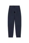 Officine Generale Tapered Blue Pants With Pleated Front In Blue