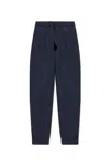 Officine Generale Tapered Blue Pants With Pleated Front In Blue