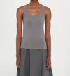Officine Generale Tatia Pigment Dye Tank Top In Iron Grey In Gray