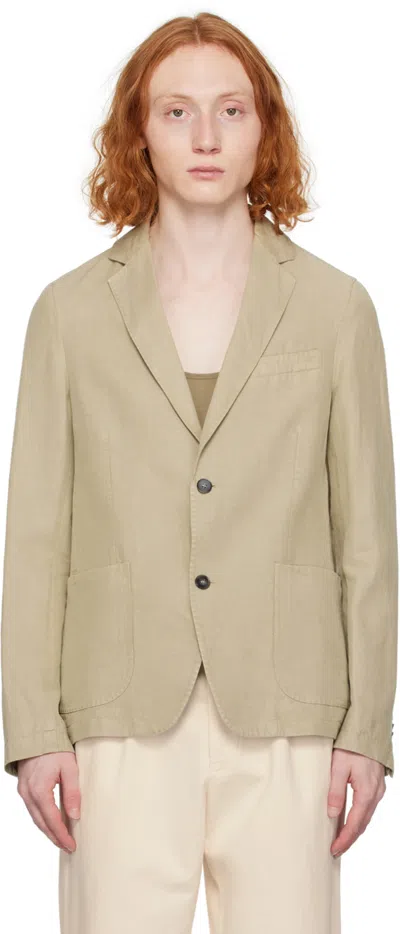 Officine Generale Beige Pocket Long Sleeve Shirt In Almond Beige