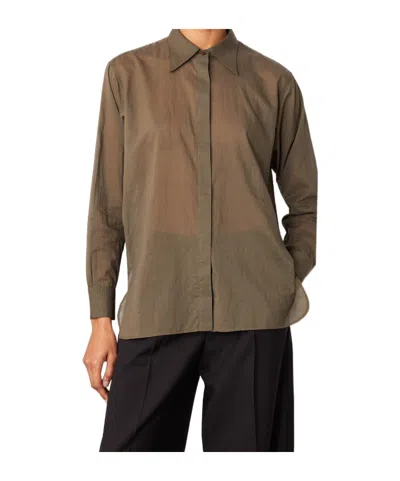 Officine Generale Translucent Shirt In Brown