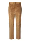 Officine Generale Owen Pants In Camel Velvet