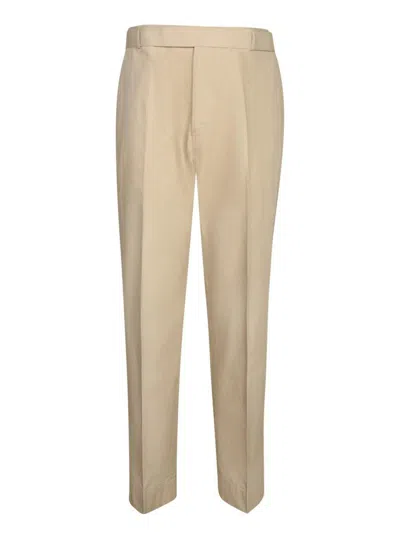 Officine Generale Owen Poplin Cotton Pants In Beige