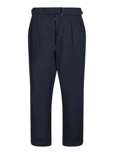 Officine Generale Pierre Cotton-linen Pants In Blue