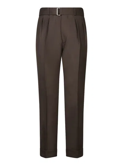 Officine Generale Trousers In Brown