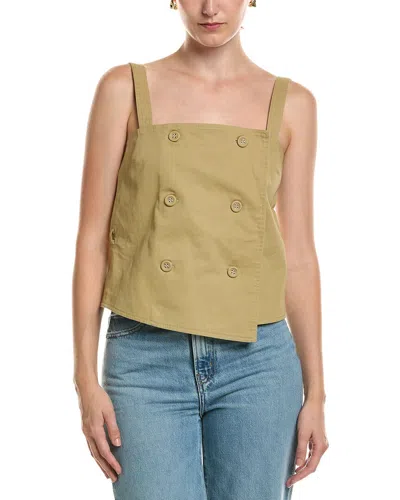 Officine Generale Trudi Twill Wrap Top In Brown
