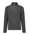 Officine Generale Full Zip Black/grey Sweater In Gray