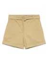 Officine Generale Twill Cotton Piedye Shorts In Neutrals