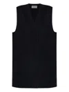 Officine Generale V-neck Wool Vest In Black
